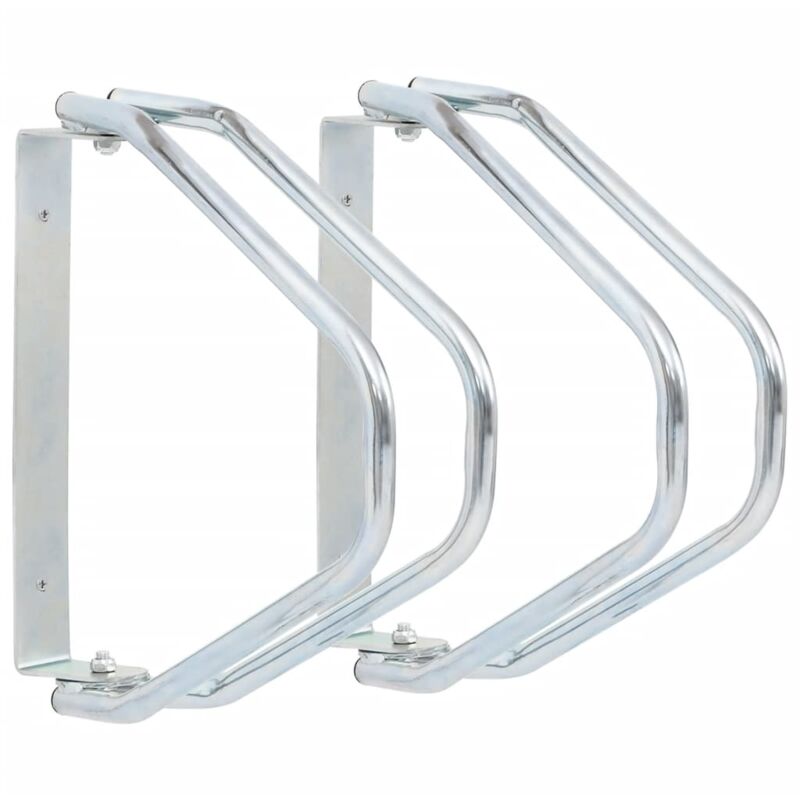 Bicycle Stand Wall Mounted 2 pcs Galvanised Steel Vidaxl