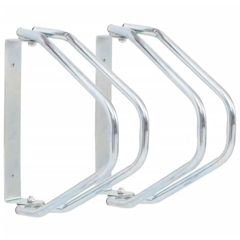 Bicycle Stand Wall Mounted 2 pcs Galvanised Steel vidaXL