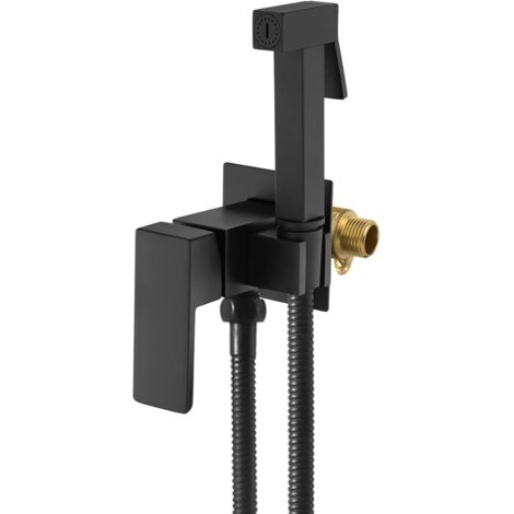 Bidé ducha de mano inodoro bidé de latón negro rociador de ducha de mano para accesorios de bidé inodoro, kit de rociador de ducha para bidé rociador de bidé de mano de agua fría y caliente con mangue
