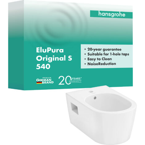 Bidé mural hansgrohe EluPura Original S, 1 orificio de grifería,