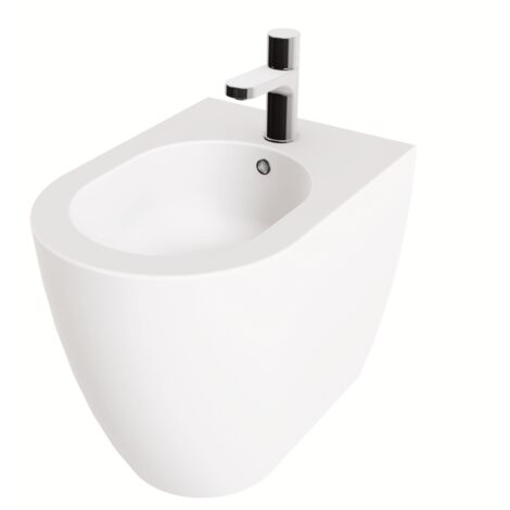 Bidet a Terra Azzurra Ceramica "Comoda" Bianco Opaco