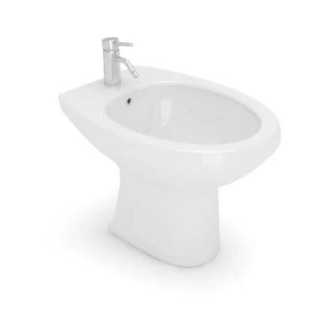 Bidet a terra bianco in ceramica 52x37  modello Donatello New,