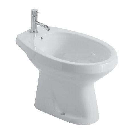 Ceramica Globo Serie Arianna.Bidet A Terra Monoforo 38x55 Cm In Ceramica Globo Arianna Bianco Lucido Gl A5009 Bi