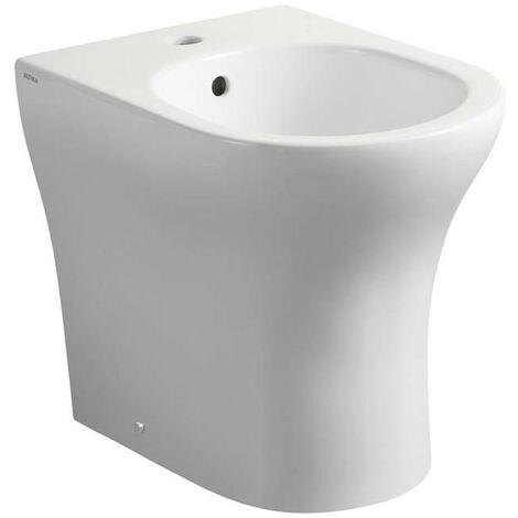 Bidet a Terra PRATICA In Ceramica Colore Bianco - Lucido - Design Moderno - Forme Morbide