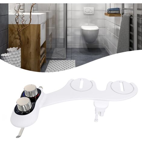 Bidet - Attacco per WC - Bidet non elettrico con porta carta igienica - Inserto per WC - Doppi ugelli autopulenti - Pressostato regolabile per acqua calda e fredda