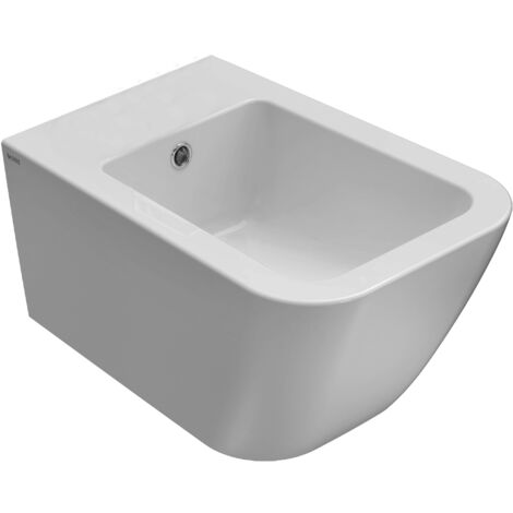 Bidet céramique mural 52x36 cm Globo Stone STS10BI  Blanc - Céramique
