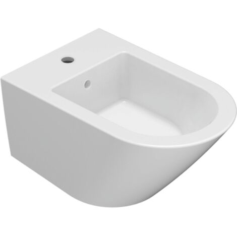 Bidet céramique mural 57x36 cm Globo Forty3 FOS09BI  Blanc - Céramique