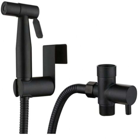 Bidet, doccia da bagno, doccetta, set completo nero, nero