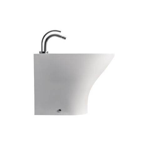 Bidet filomuro a pavimento aquatech monoforo 55 x 35 x h.42 cm bianco