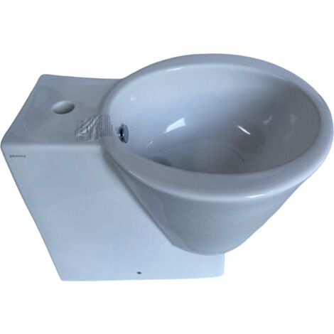 Bidet filomuro a terra arkè monoforo 55 x 38 x h.42 cm bianco