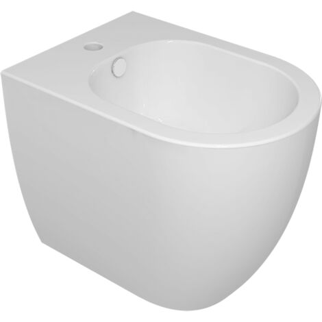 Bidet filomuro a terra like monoforo bianco lucido