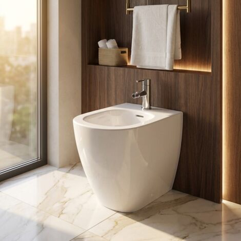 Bidet filomuro in ceramica bianca 36x52 cm forma soft – Lua  Laufen