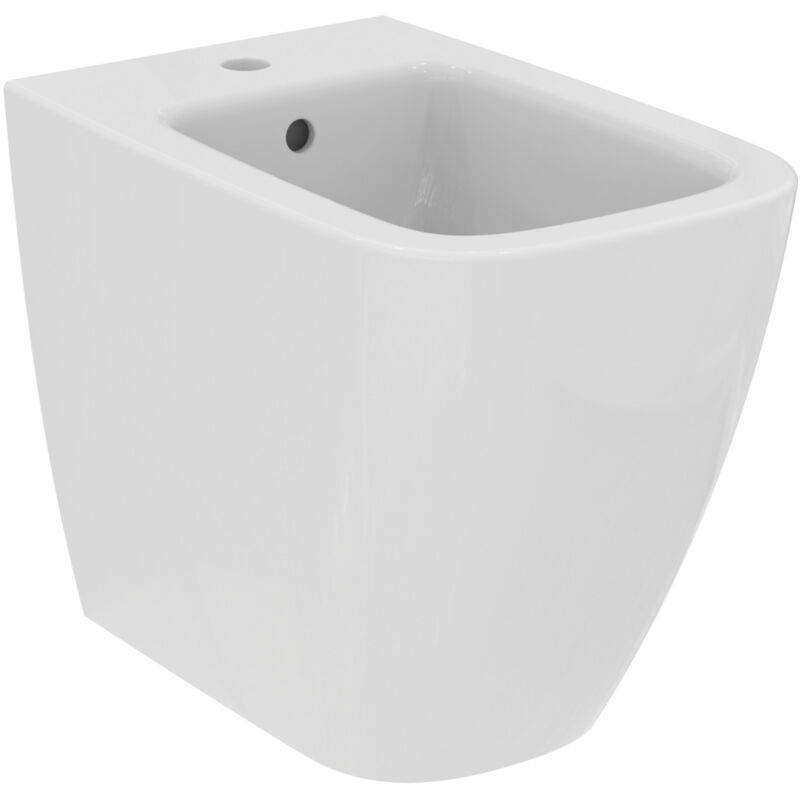 Ideal Standard - i.life b, Bidet a terra monoforo per installazione lo parete con ssaggi completamente nascosti, T458201, Bianco