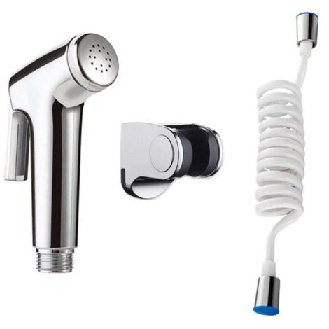 Bidet in acciaio inox - Con tubo flessibile telescopico per doccia in ABS da 150 cm - Kit spruzzatore per - Confezione da 3 per tubi dell'acqua, WC, bidet, bagno