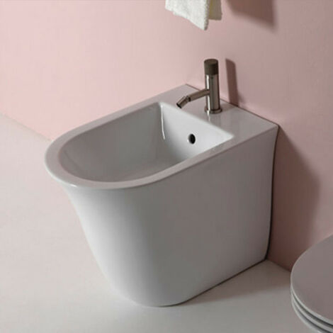 Bidet In Ceramica a Terra FLUT Bianco Lucido - Design Moderno