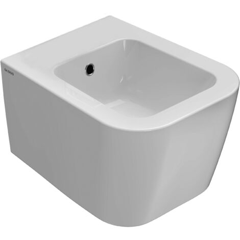 Bidet Mini Stone salvaspazio sospeso cm. 45x37 bianco lucido di