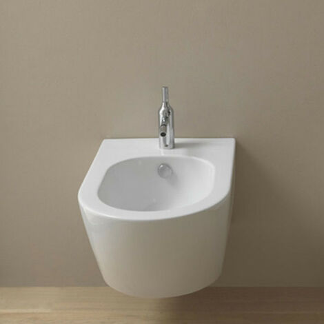 Bidet Monoforo LIKE Installazione Filomuro - Sospeso in Ceramica - Bianco Lucido - Design Moderno