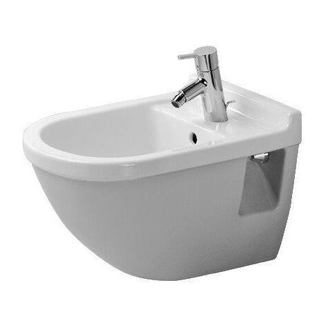 Bidet mural STARCK 3avec trop plein plage de robinettrie 360x540mm 1 trou de robinetterie blanc