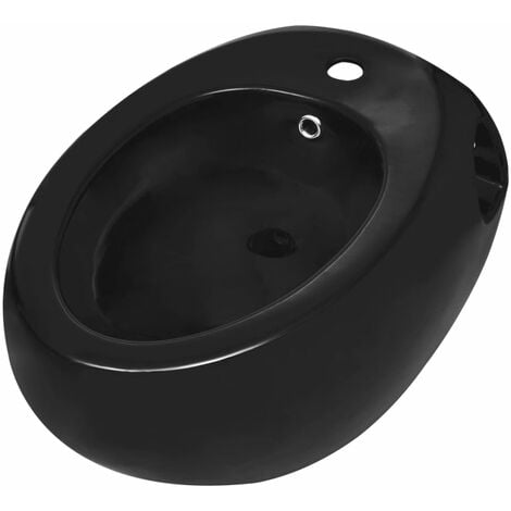 Bidet negro de pared de cerámica