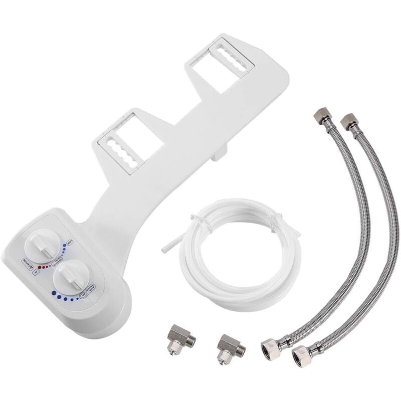 Toilette Bidet Douche wc, buse chaud/froid Toilette douche non électrique pour un nettoyage en profondeur Pression d'eau réglable, eau froide avec