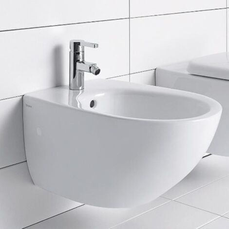 Duravit Architec bidet a parete 570 mm con troppopieno, con panca con foro per rubinetto, 1 foro per rubinetto, bianco - 2531150000