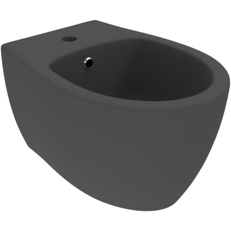 Bidet sospeso in ceramica nera opaca con lunghezza di 51 cm Ercos Kite BCKTEKBIDE0001  Nero opaco