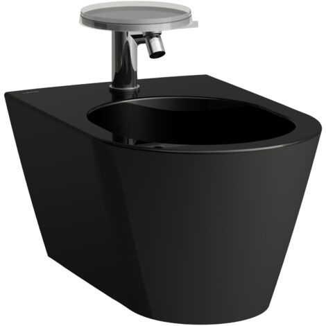 Bidet sospeso KARTELL versione rubinetto monoforo nero LAUFEN