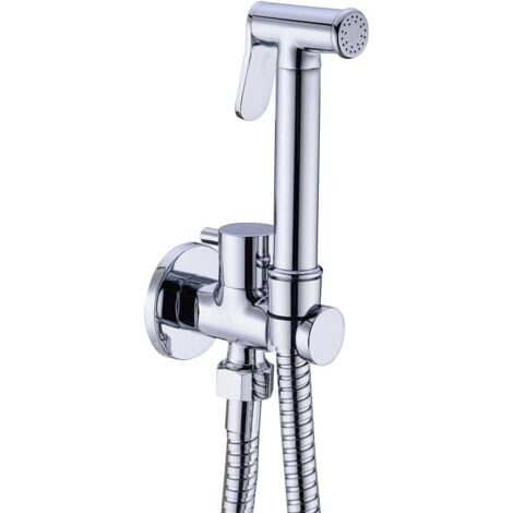 CYSLMUK Bidet Sprayer, Copper Handheld Bidet Sprayer Kit with Brass Shut-Off Valve, Chrome Plated