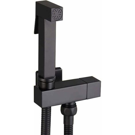 Bidet-Sprüher, Toiletten-Sprühset aus schwarzem Messing, an der Wand montierter Hand-Bidet-Sprüher, Toiletten-Bidet-Sprüher für die persönliche Hygiene, Toilettenreinigung