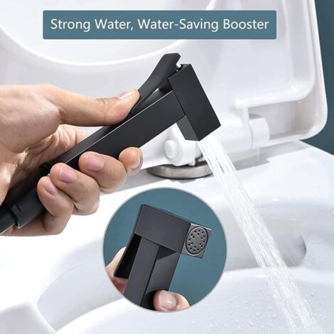 Bidet-Sprühgerät, schwarzes WC-Sprühgerät-Set, tragbares Bidet-Sprühgerät aus Messing, wandmontiertes WC-Bidet-Sprühgerät für mehr Hygiene
