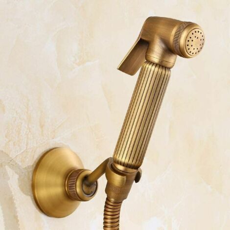 Bidet-Sprühset für die Toilette, Handbrause aus Messing mit Schlauch und Halterung für das Badezimmer, Antikbronze