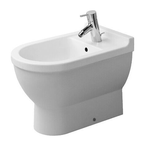 Bidet STARCK 3avec trop plein plage de robinettrie 360x560mm 1 trou de robinetterie blanc