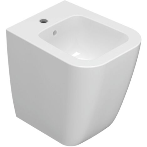 Bidet sur pied en céramique 45x36 cm Globo Stone SS010BI  Blanc - Céramique
