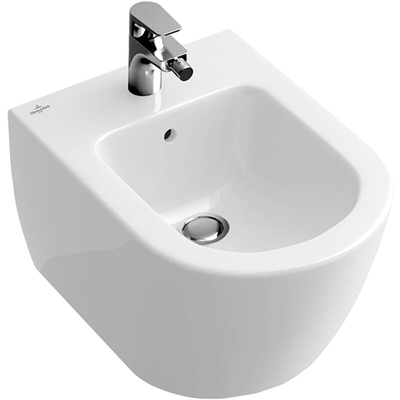 Villeroy&boch - Subway 2.0 - Bidet suspendu avec trop-plein, 375x565 mm, avec CeramicPlus, blanc alpin 540000R1