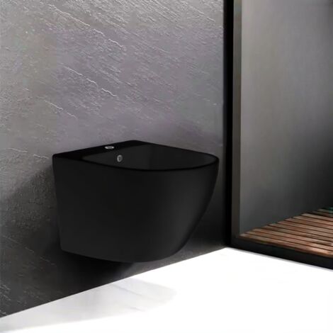 Bidet suspendu 48,5x36x36 cm noir mat