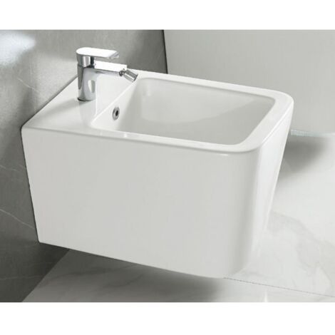 Bidet suspendu BOFY en porcelaine 53x36,5x31,5 cm-Blanc-Blanc-36.5 --