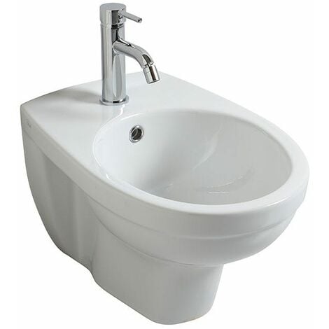 BIDET SUSPENDU EN CÉRAMIQUE BLANCHE CIPRO