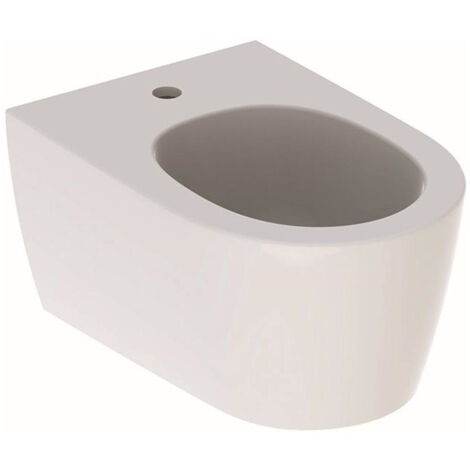 Bidet suspendu Geberit ONE caréné: T:54cm, Trop-plein:Dissimulé, blanc / KeraTect , chromé brillant