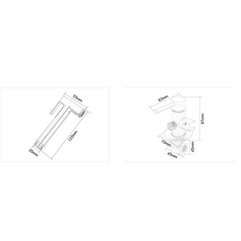 Bidet tascabile in ottone, spruzzatore per bidet, rubinetto per doccia igienico, acqua calda e fredda, portatile per la cura personale (grigio)
