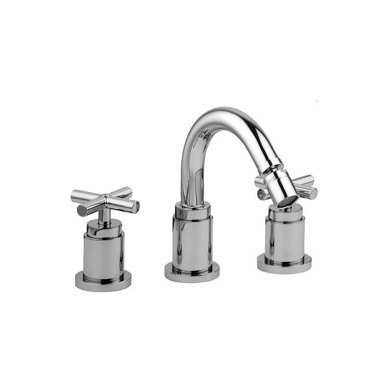 Miscelatore bidet a 3 fori con canna orientabile Paffoni Quattro QTV118CR Piletta con salterello 1'1/4