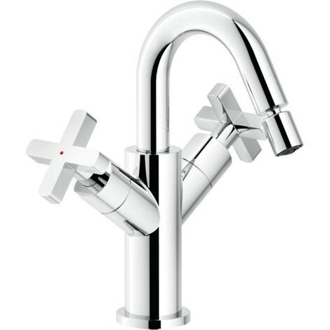 Bidetmischer mit doppelter Steuerung in mattschwarzem Finish Nobili Lira LR116219/2BM  Überlaufgarnitur clic clac 1"1/4 - Schwarzer Samt