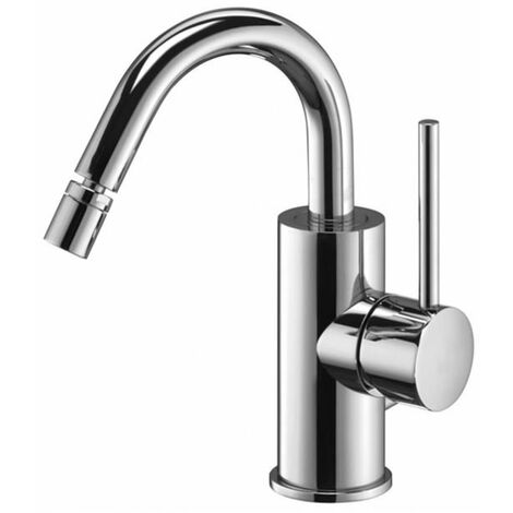 Bidetmischer mit schwenkbarem Auslauf und automatischem Ablauf Paffoni Light Serie LIG137CR  Verchromt - Messing