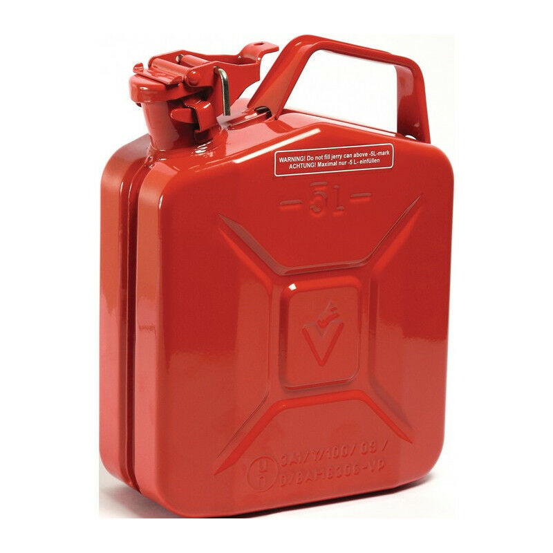 

Bidón de combustible de 5l, rojo fuego, chapa de acero RAL 3000 L230xW120xH310mm VALPRO