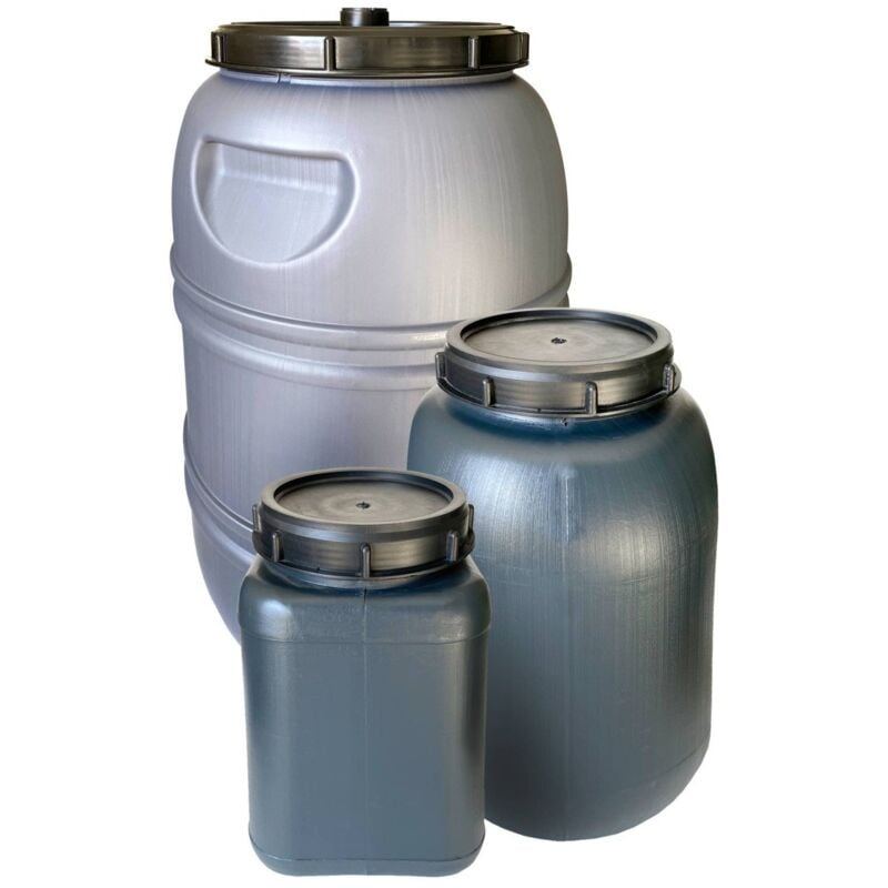 

Jardin202 - Bidón de plástico de boca ancha | Gris | Sin Asas | SELECCIONE CAPACIDAD - color :220 LITROS - 220 LITROS - 220 LITROS