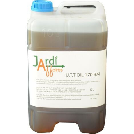 Bidon 10 litres huile transmission hydrostatique Jardiaffaires UTT Oil 170 BM
