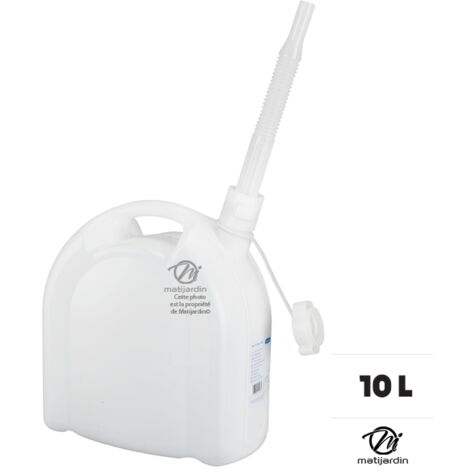 Bidon de 10 litres. Liquide alimentaire. Renforcé avec bec verseur