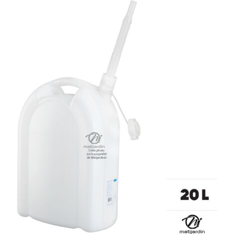 Bidon de 20 litres. Liquide alimentaire. Renforcé avec bec verseur