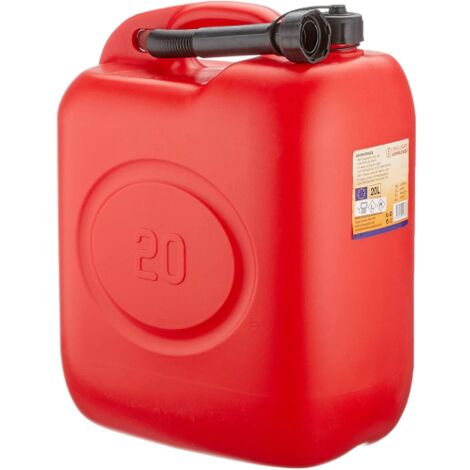 Réservoir de carburant homologué 20 litres – PEHD pour essence et diesel – Bec flexible pour remplissage précis