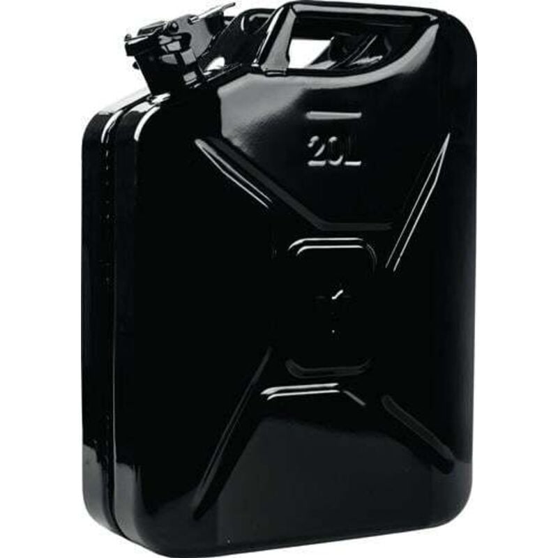 Bidon de carburant 20l Noir ral 9005 tôle dacier-L345xB165xH470mm Valpro