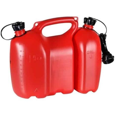 Bidon de carburant Oregon 562405 rouge (6 l) + réservoir d'huile de graissage (3 l)